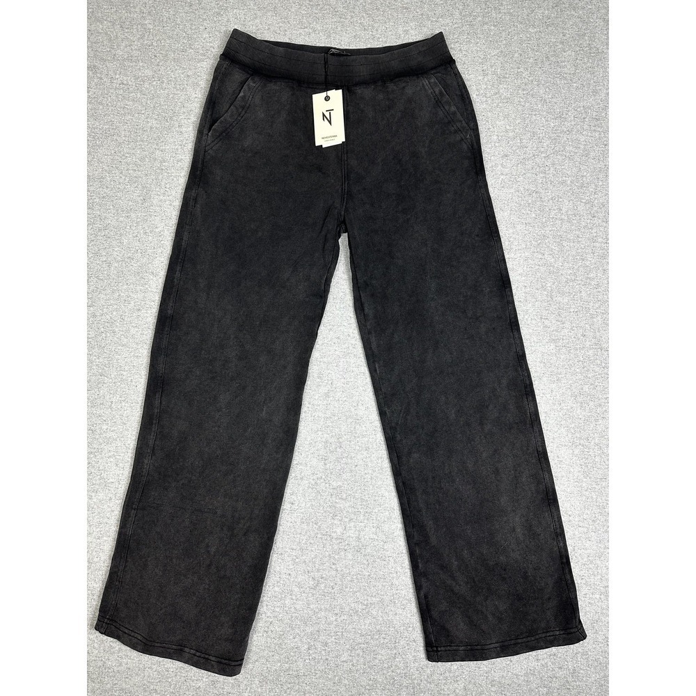 Noveaterra Pants Mens Medium Black Relaxed Fit Straight Leg Lounge Casual Soft